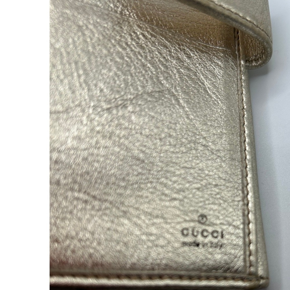 Gucci Metallic Gold Leather Continental Wallet #424 - Picture 4 of 11